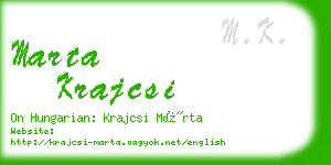 marta krajcsi business card